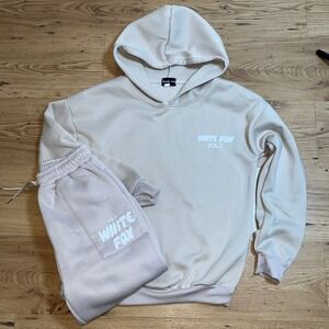 White Fox Vol.3 Hoodie Jogger Set Women M/S Cream Boutique Lounge Streetwear
